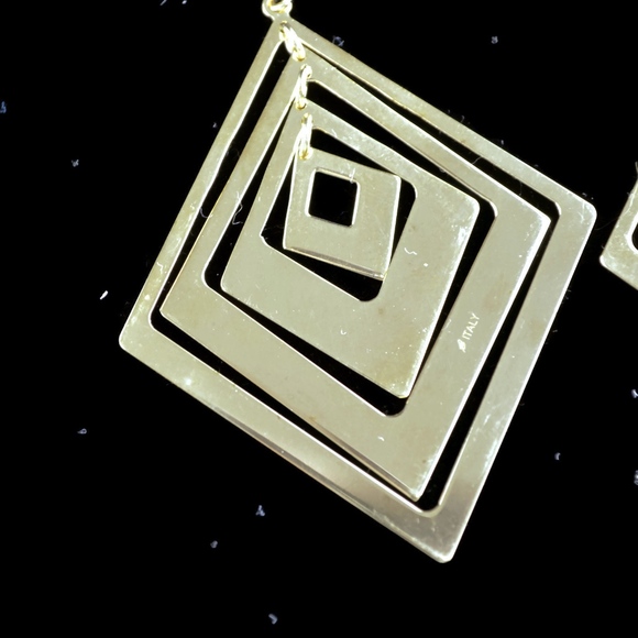 Gold Vermeil Over Sterling Earrings Marked Italy - Picture 3 of 3